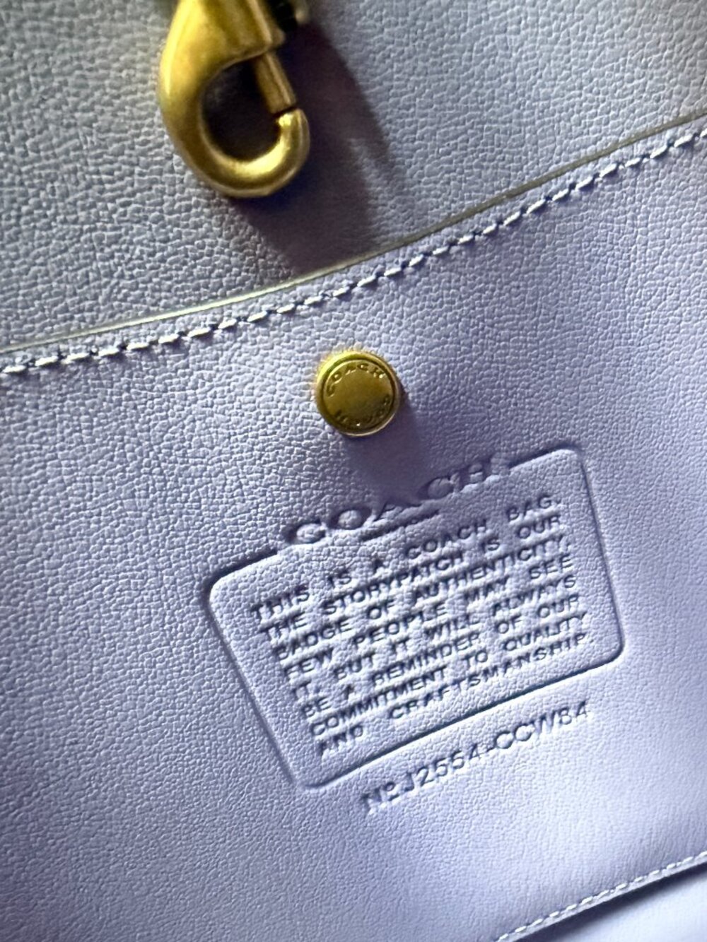 Coach Bleecker Bucket Bag 21 Violet Mist Suede Lavender Brass Removable Pouch - Picture 8 of 14
